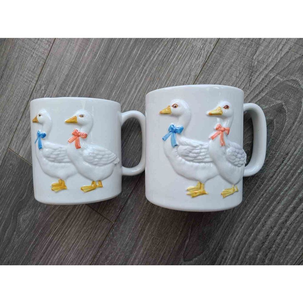 Otagiri Geese Ducks Farm Cottage Kitchen Cabin Coffee Mugs set of 2
